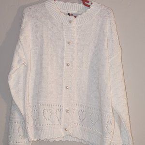 NWT White Sweater Girls sz 6x
